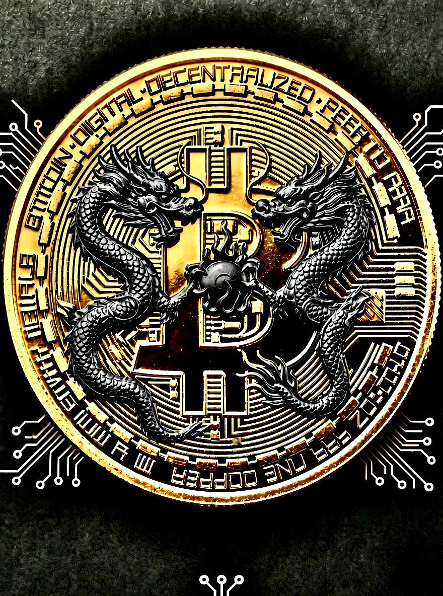 比特幣雙龍搶珠銀幣1盎司（黑色）0.999純銀 圖1